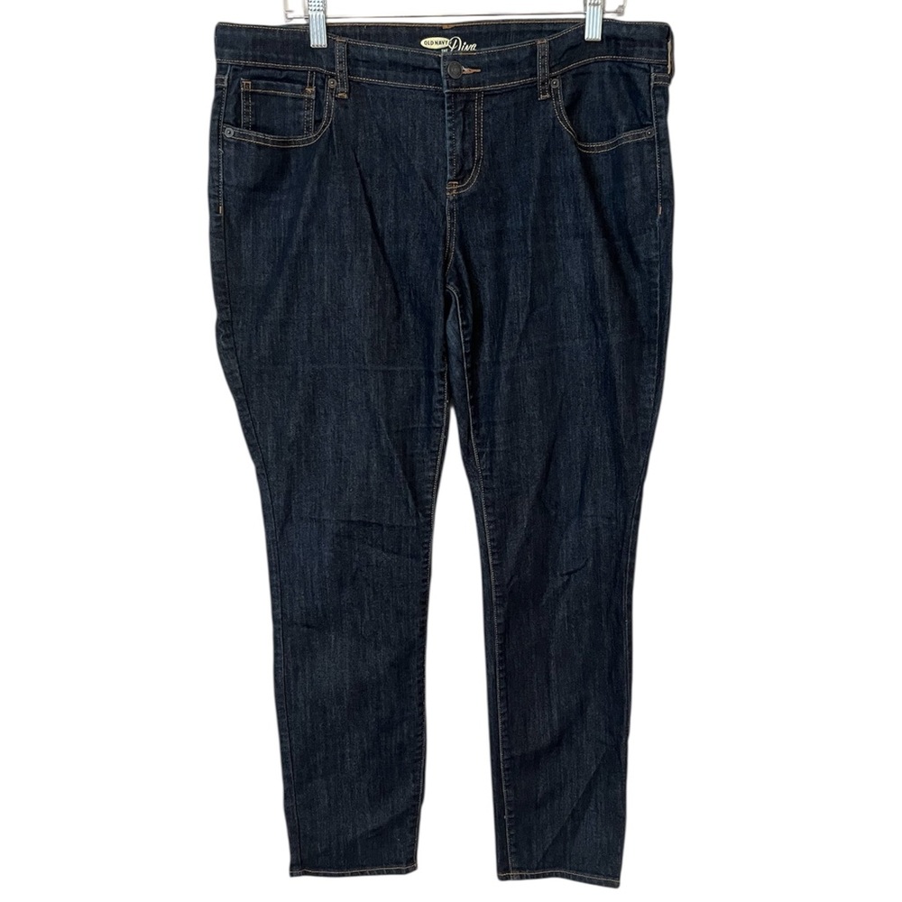 Old Navy The Diva Skinny Women's size 14 Dark Wash Blue Denim Jeans Mid Rise